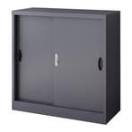 [en.casa] Lockerkast Rieti bureaukast 90x40x90 cm donkergrij, Verzenden, Nieuw