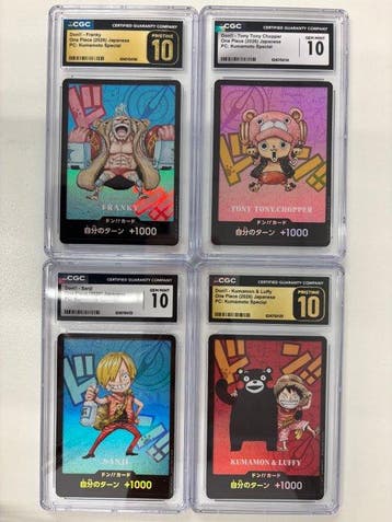 Bandai - 4 Graded card - One Piece - Sanji, Franky, Tony, Nieuw