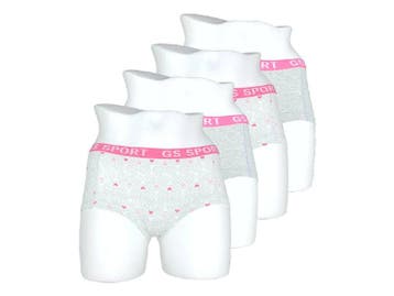 Dames boxershorts - 4-Pack - Katoen - Grijs-Roze, Verzenden