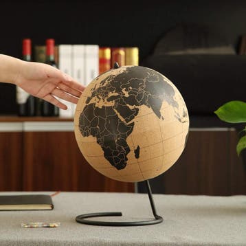 Grote kurk wereldbol - globe - diameter 25 cm., Ophalen of Verzenden, Nieuw