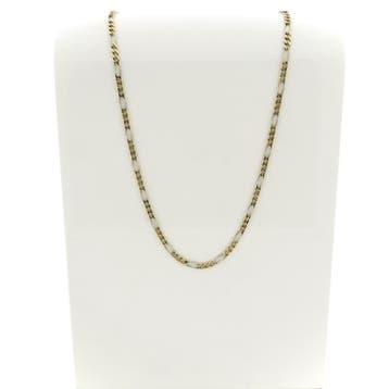8 karaat bicolor Figaro schakelketting, Ophalen of Verzenden, Gebruikt, Overige kleuren, Goud