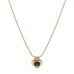 Gouden vintage collier met hanger met saffier en diamant 18, Ophalen of Verzenden, Nieuw