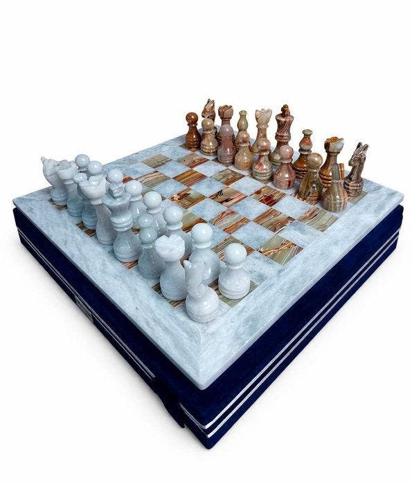 Schaakspel - Luxury Handcrafted Marble Chess Set – Natural, Antiek en Kunst, Curiosa en Brocante