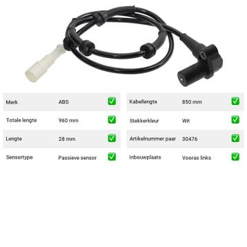 ABS-sensor Vooras links Renault Espace 2.0 (1984-1990), Verzenden, Nieuw, Renault