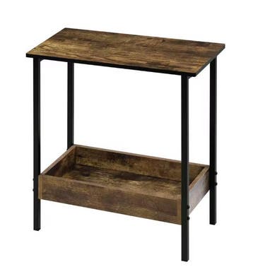 Bijzettafel met 2 planken – Eiken Hout Look en Zwart Metaal, Huis en Inrichting, Tafels | Bijzettafels, Verzenden, Nieuw