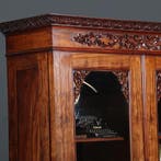 Hollandse mahonie bibliotheekkast ca 1855 met gestoken gan, Antiek en Kunst, Antiek | Meubels | Kasten, Ophalen of Verzenden