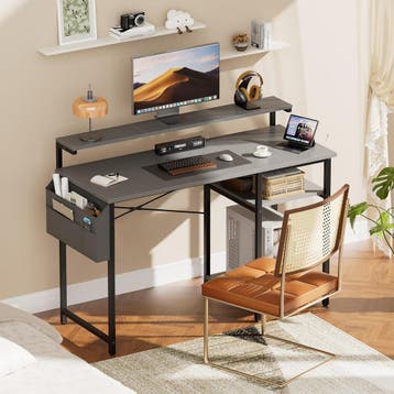 Bureau - Computertafel - Computerbureau - 100x48 cm - Grijs, Verzenden, Zo goed als nieuw