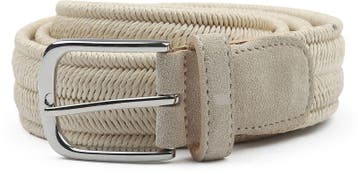 Profuomo Waxed Geweven Riem Ecru maat 85 Heren, Verzenden, Nieuw, Profuomo, Echt leder