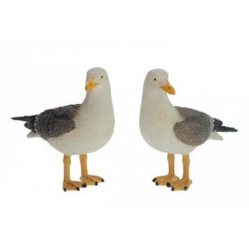 Zeemeeuw staand van 15 cm polystone - Decoratie vogels, Ophalen of Verzenden, Nieuw