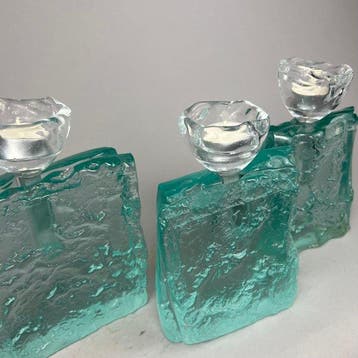 Andrzej Rafalski - Kandelaar (3) - Glas - 3 glazen, Antiek en Kunst