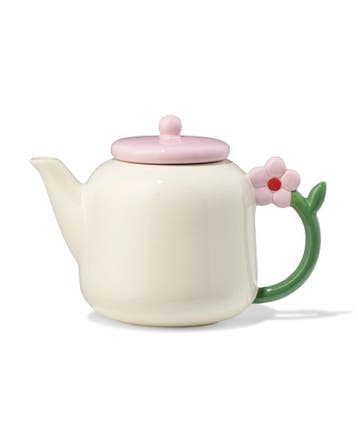 HEMA Theepot 600ml keramiek bloem oor, Verzenden