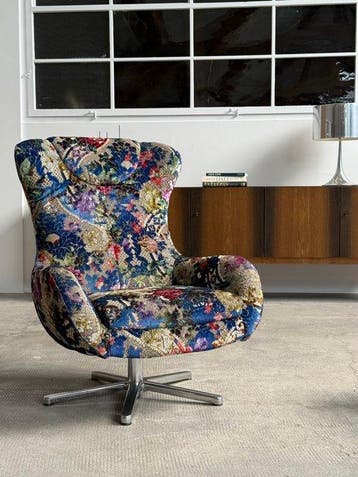 Ewald Schilling - Fauteuil - Jacquardstof, staal