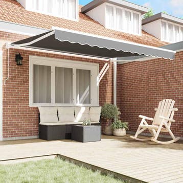 vidaXL Handmatige Luifel Frame 3 x 2,5 m Wit Gepoedercoat, Verzenden, Nieuw