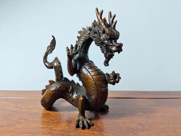 Beeld, Bijzondere Draak - 16 cm - Brons