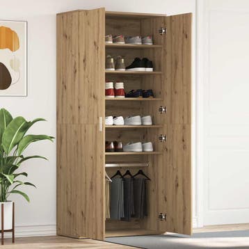 vidaXL Schoenenkast 80 x 39 x 178 cm Bewerkt hout Artisan, Verzenden, Nieuw