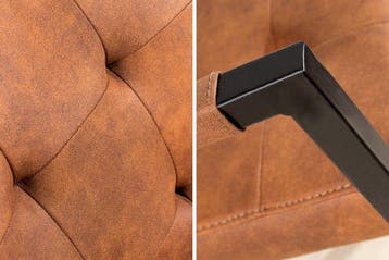Design sledestoel OXFORD vintage bruin met armleuning, Ophalen of Verzenden, Nieuw