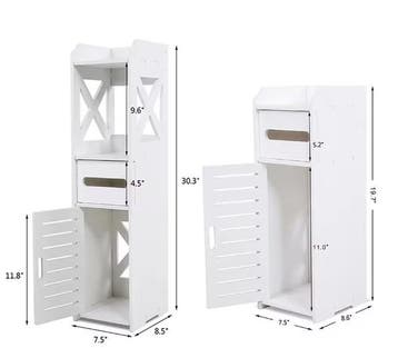 Houten Badkamerkast – Ruimtebesparende Toiletopbergkast, Verzenden, Nieuw