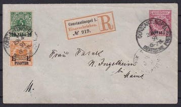 Duits postkantoor in Turkije 1889 - Duitse Post Turkije,, Gestempeld