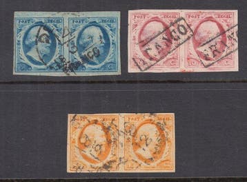 Nederland 1852 - Koning Willem III, serie 1e emissie in, Postzegels en Munten, Postzegels | Nederland, Gestempeld
