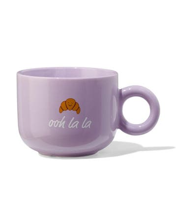 HEMA Theemok 480ml aardewerk lila croissant, Verzenden