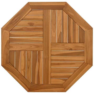 Achthoekig Tafelblad Massief Teak | Tweedekansje | OP=OP, Gebruikt, 50 tot 100 cm, Teakhout, Landelijk