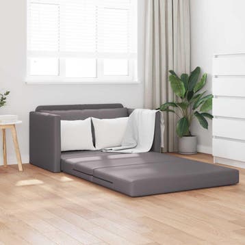 vidaXL Slaapbank Grijs 124 x 71 x 78 cm Kunstleer, Verzenden, Nieuw, Leer, Minder dan 150 cm
