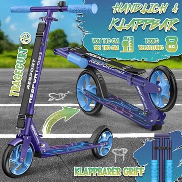 Kinderstep - Verstelbaar - Vouwbaar - Paars/Blauw - RE:SPORT, Fietsen en Brommers, Steps, Verzenden, Zo goed als nieuw