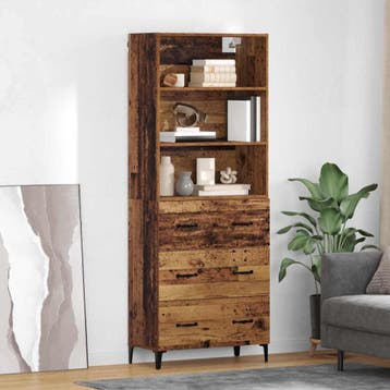 vidaXL buffetkast met lade Oud Hout 69,5 x 34 x 180 cm, Huis en Inrichting, Minder dan 50 cm, Verzenden, Nieuw, Minder dan 100 cm