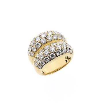 Luxe gouden ring met diamanten; Ca. 4,82 ct., Gebruikt, Ophalen of Verzenden, 17 tot 18, Met edelsteen
