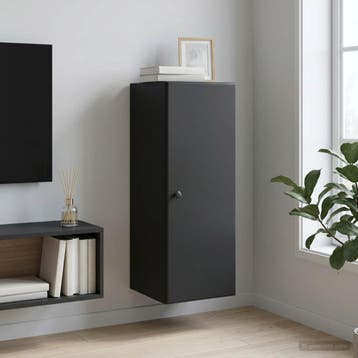 vidaXL Wandkast Zwart 33 x 34,5 x 90 cm Bewerkt hout, Verzenden, Nieuw