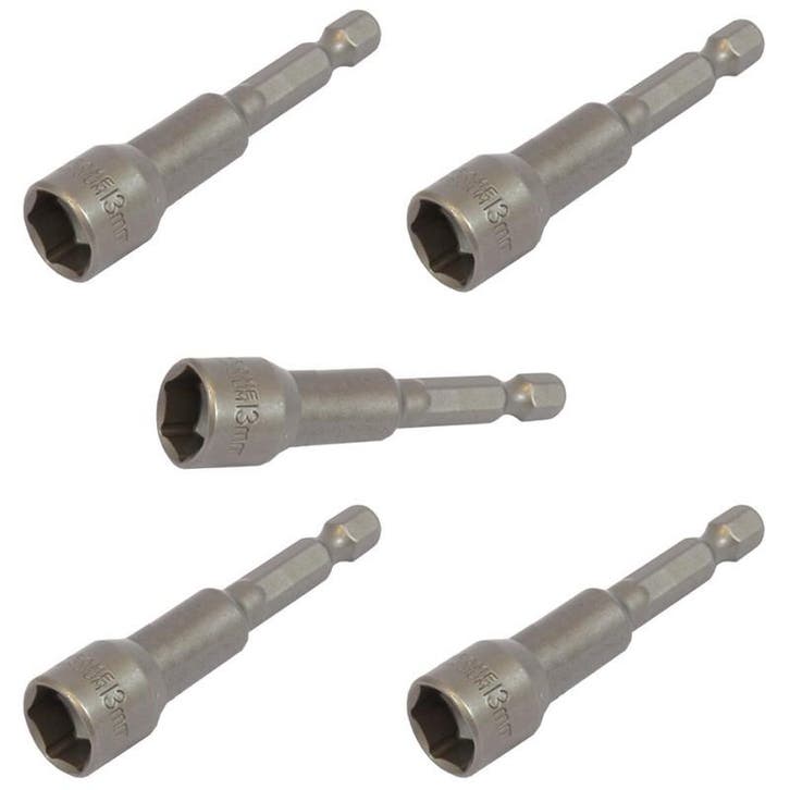 Set van 5 dop bit adapters 1/4 sleutelwijdte 13 mm. lengte, Doe-het-zelf en Verbouw, Gereedschapskisten, Ophalen of Verzenden