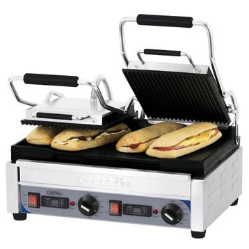 Paninigrill RVS Premium | 2.9kW | Geribbelde/Gladde plaat |, Verzenden, Nieuw in verpakking