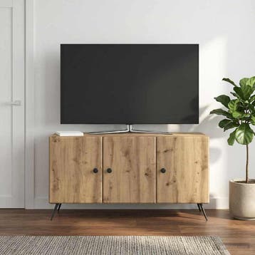 vidaXL TV-kast 99 x 34,5 x 50 cm Artisanaal eiken Bewerkt, Minder dan 50 cm, Verzenden, Nieuw, Minder dan 100 cm