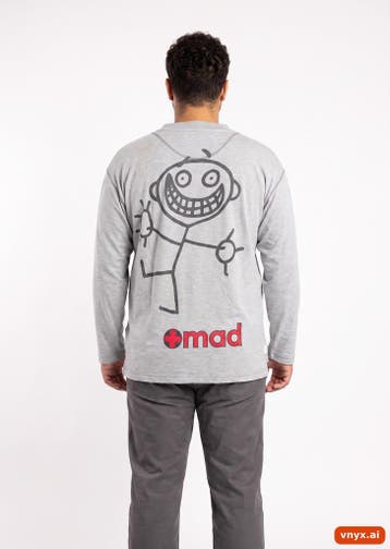 Bad+Mad Longsleeves Heren maat L Grijs Vintage, Ophalen of Verzenden, Nieuw