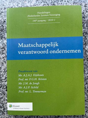 Maatschappelijk verantwoord ondernemen – 2010-1, Gelezen, Verzenden, Mr. A.J.A.J. Eijsbouts, prof. mr. F.G.H. Kristen e.a., Nederland