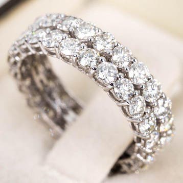 Zonder minimumprijs - Ring - 14 karaat Witgoud - 3.38ct. tw., Nieuw