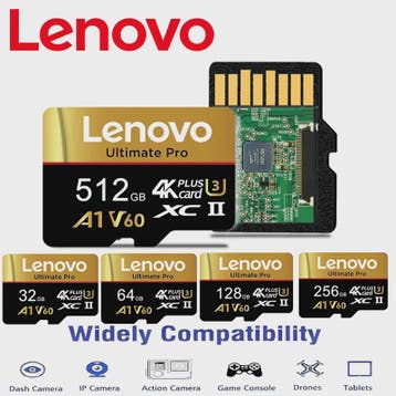 Lenovo Ultimate Pro Micro SDXC Kaart - 512GB, 4K UHD, V60, A, Verzenden, Nieuw