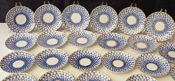 Schotel (26) - Porselein - Lomonosov Cobalt Net
