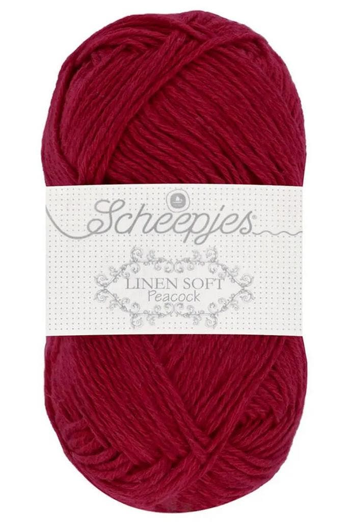 Scheepjes Linen Soft - 604 donkerrood - Linnen/Katoen Gare, Hobby en Vrije tijd, Breien en Haken, Ophalen of Verzenden