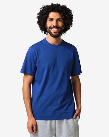 HEMA Heren T-shirt regular fit felblauw 2 voor 21.99, Kleding | Heren, Verzenden, Nieuw