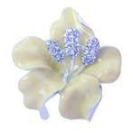 Fako Bijoux - Broche - Orchidee - 47x50mm - Crème, Verzenden, Nieuw