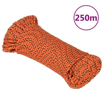 vidaXL Boottouw 3 mm 250 m polypropyleen oranje, Verzenden, Nieuw