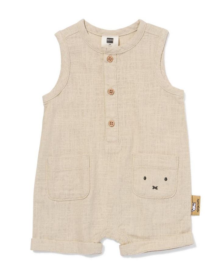 HEMA Nijntje newborn jumpsuit linnen zand, Kinderen en Baby's, Babykleding | Overige, Nieuw, Verzenden