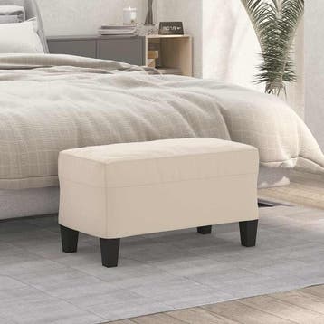 vidaXL Bankje 70x35x41 cm microvezelstof crème, Verzenden, Nieuw, Stof