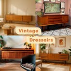 Vintage dressoirs, volledig gerestaureerd, Overige houtsoorten, Ophalen of Verzenden, Zo goed als nieuw, Mid Century Modern