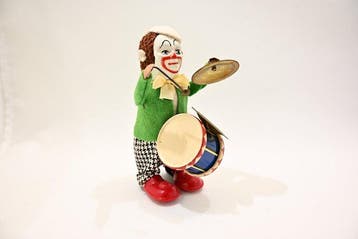 Schuco - Blikken speelgoed - Clown drummend 986/3 -