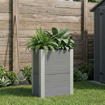 vidaXL Verhoogde plantenbak Grijs 50 x 30 x 72 cm WPC en, Verzenden, Minder dan 60 cm, Nieuw, 60 cm of meer