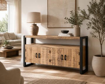 Dressoir Britt 4 deurs mango, Ophalen of Verzenden, Nieuw