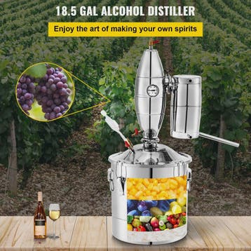 70L RVS Alcohol Distilleerder - Wijn & Alcohol Maken Kit met, Verzenden, Nieuw