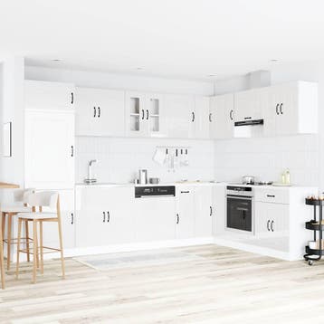 vidaXL Keukenkast Kalmar Glanzend Wit 80 x 46 x 81,5 cm, Huis en Inrichting, Keuken | Keukenelementen, Verzenden, Nieuw, Wit